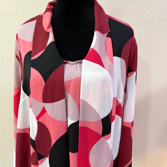 Nine West Tie-neck Patterned Blouse - Picture 3 of 5